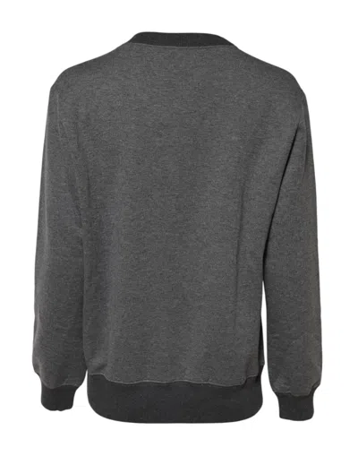 Dolce & Gabbana Gray Dg Logo Embroidered Pullover Sweater In Gray