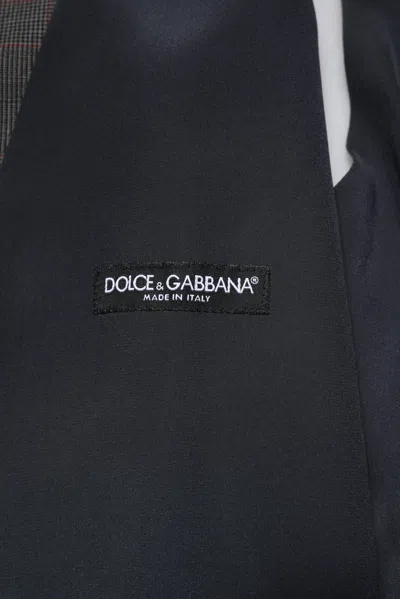 Dolce & Gabbana Gray Plaid Wool Formal Dress Waistcoat Men's Vest In Gray