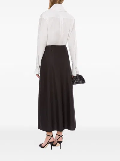 Alberta Ferretti White Cotton Blouse With Wrap Design In White