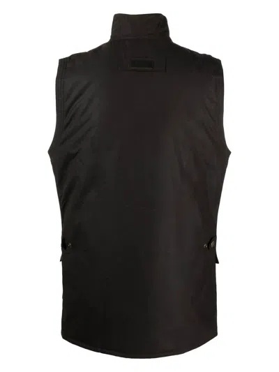 Barbour Dark Green Sleeveless Vest In Black