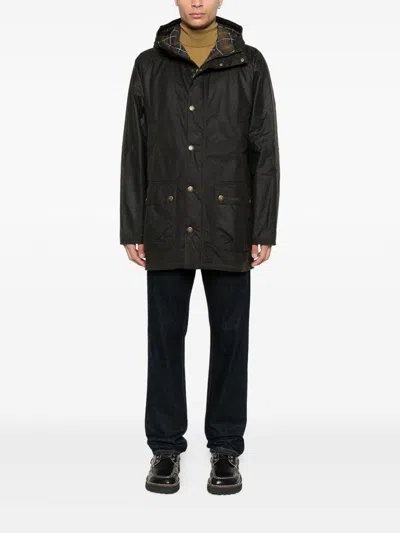 Barbour Bedale Waxed Parka In Black