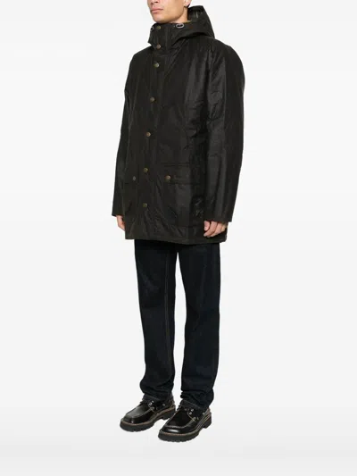 Barbour Bedale Waxed Parka In Black