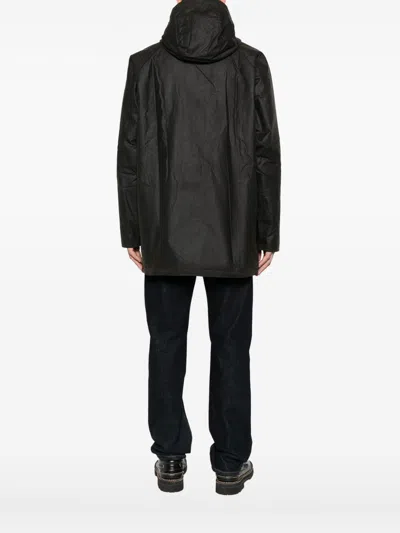 Barbour Bedale Waxed Parka In Black