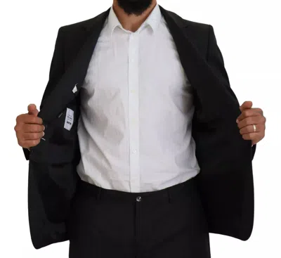 Pre-owned Dolce & Gabbana Melange Grey Wool 2 Piece Martini Men's Suit () In Gray