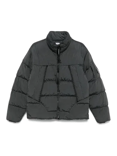 C.p. Company Nycra-r Hooded Down Jacket In Gray