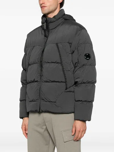C.p. Company Nycra-r Hooded Down Jacket In Gray