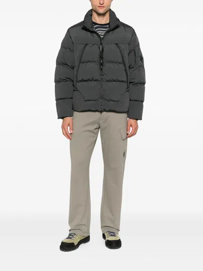 C.p. Company Nycra-r Hooded Down Jacket In Gray