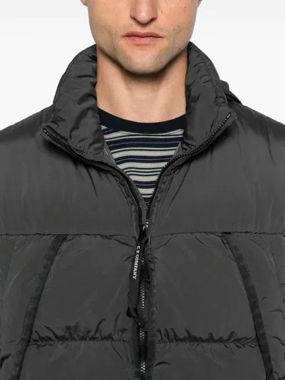 C.p. Company Nycra-r Hooded Down Jacket In Gray