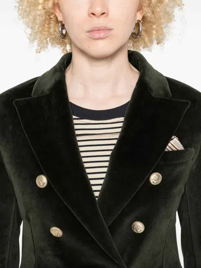 Circolo 1901 Double-breasted Velvet Jacket Featuring Pockets In Black