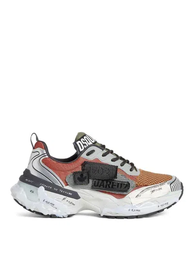 Dsquared2 Dsquared Men Multicolor Fabric Sneakers In Animal Print