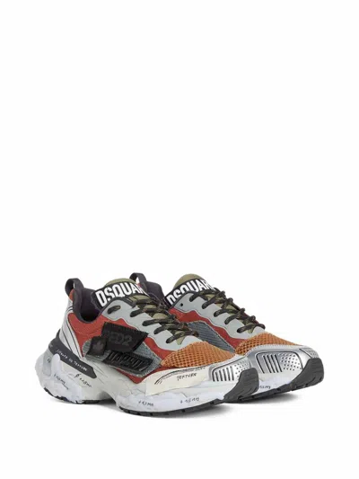 Dsquared2 Dsquared Men Multicolor Fabric Sneakers In Animal Print