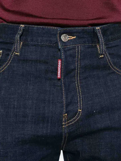 Dsquared2 Dsquared Men Jeans With Logo Application In Blue