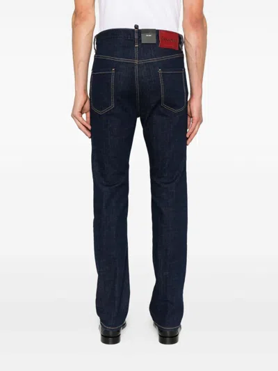 Dsquared2 Dsquared Men Jeans With Logo Application In Blue