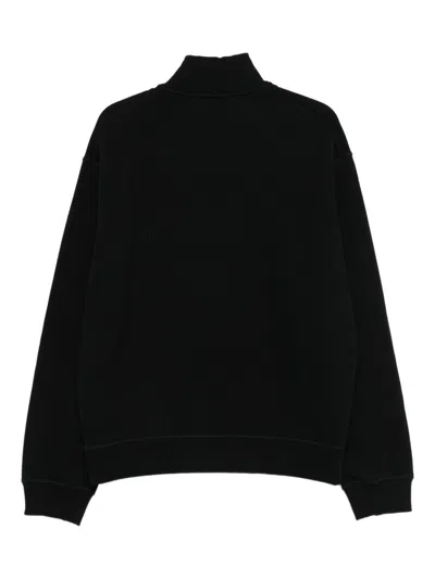 Dsquared2 Men Black High Neck Sweatshirt With Lettering Logo On The Front In Cotton Man In Black