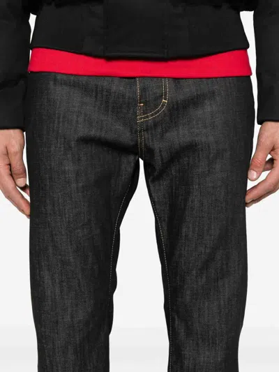 Dsquared2 Straight-leg Denim Jeans With Cotton-elastane Blend In Black