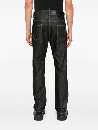 Dsquared2 Straight-leg Denim Jeans With Cotton-elastane Blend In Black