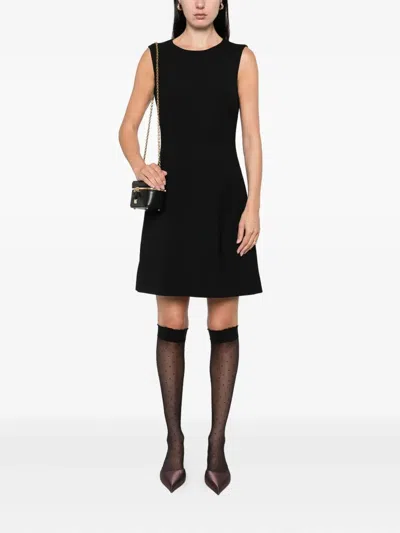 Dolce & Gabbana Leopard-print Lining Sleeveless Mini Dress Clothing In Black