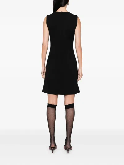 Dolce & Gabbana Leopard-print Lining Sleeveless Mini Dress Clothing In Black