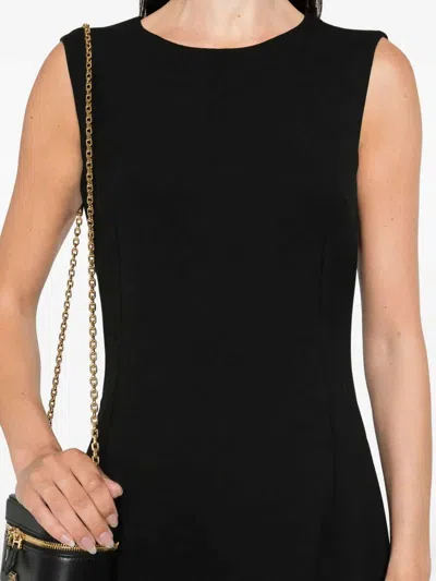Dolce & Gabbana Leopard-print Lining Sleeveless Mini Dress Clothing In Black