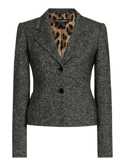 Dolce & Gabbana Jacket With Melange Effect Dolce E Gabbana In Gray