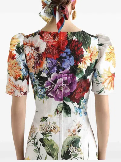 Dolce & Gabbana Bouquet-print Dress In Cretonne In Multi