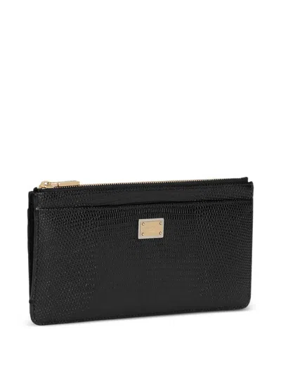 Dolce & Gabbana Women Large Black Dauphine Leather Card Case
