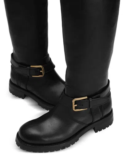 Dolce & Gabbana Calfskin Biker Boots In Multi