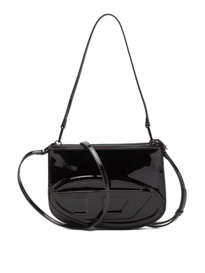 Diesel 1dr Twin Black Shoulder Bag In Red