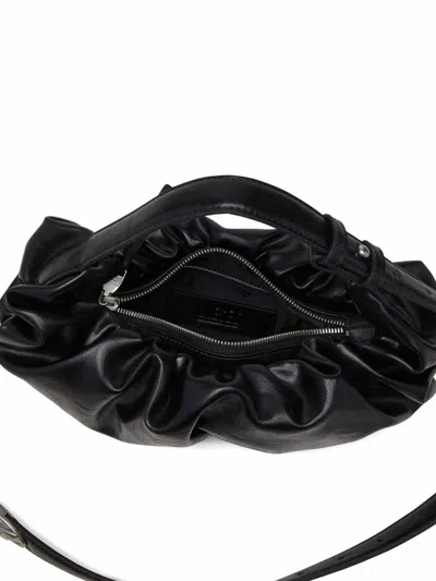 Diesel Grab-d L-large Scrunched Hobo Bag In Shiny Pu In Black