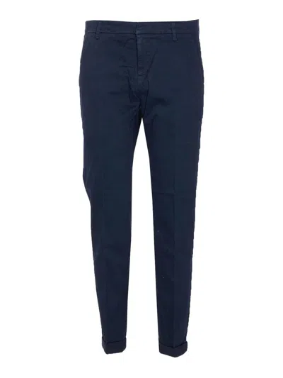 Dondup Gaubert Slim-fit In Gabardina Stretch Mano Calda Tinto In Capo Trousers In Blue