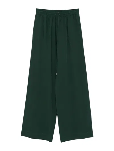 Ermanno Scervino Wide-leg Trousers In Soft Green Viscose Blend In Green
