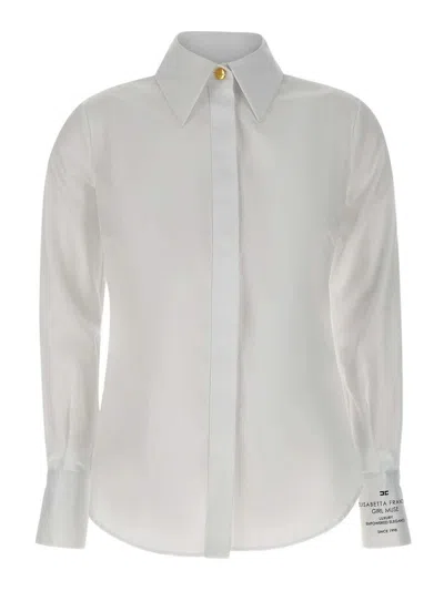 Elisabetta Franchi Tailored White Shirt With Classic Collar In White