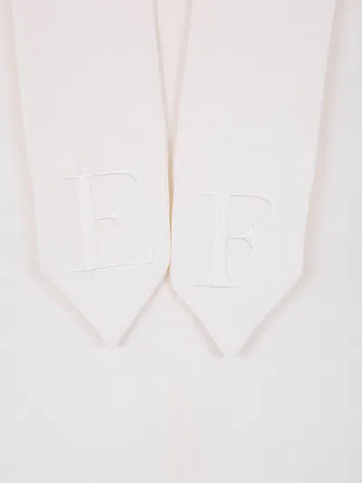 Elisabetta Franchi Long Sleeve Top With Bow And Embroidery In White