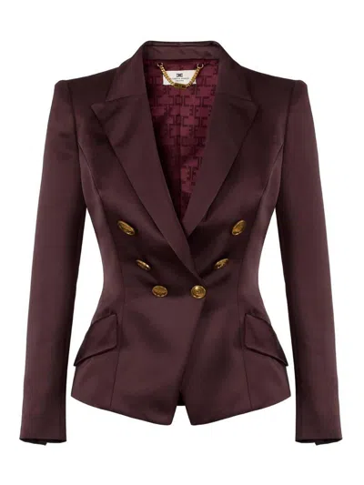 Elisabetta Franchi Chaqueta Casual - Rojo Oscuro In Burgundy