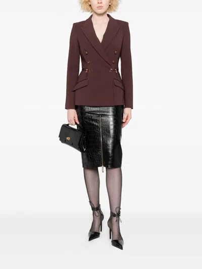 Elisabetta Franchi Blazer - Rojo Oscuro In Brown