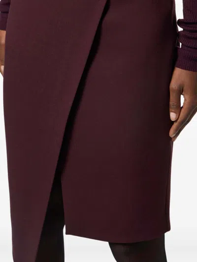 Elisabetta Franchi Asymmetrical Bordeaux Skirt With Wrap-style Front In Burgundy