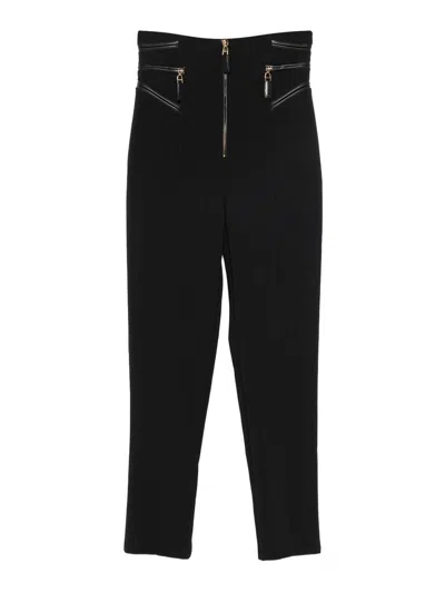 Elisabetta Franchi Zip-fastening Trim-detail Trousers In Black