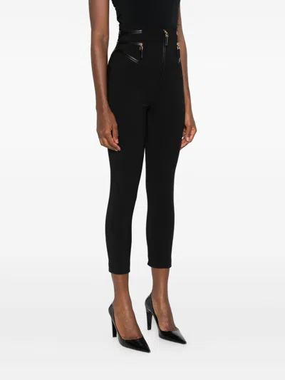 Elisabetta Franchi Zip-fastening Trim-detail Trousers In Black