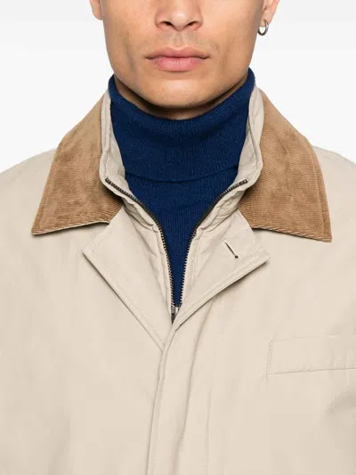 Fay Double Front Feather Jacket In Nylon In White