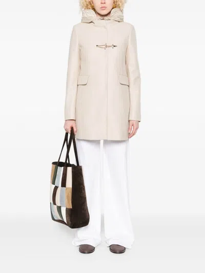 Fay Ivory Short Coat With Tailored Silhouette And Minimalist Design In White