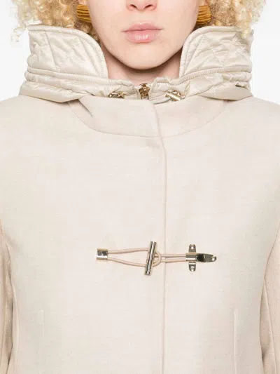 Fay Ivory Short Coat With Tailored Silhouette And Minimalist Design In White