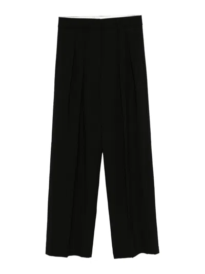 Forte Forte Wide-leg Trousers With High Waist In Black