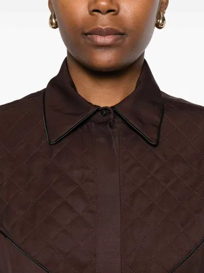 Golden Goose Viscose Shirt With Quilted Details In Brown