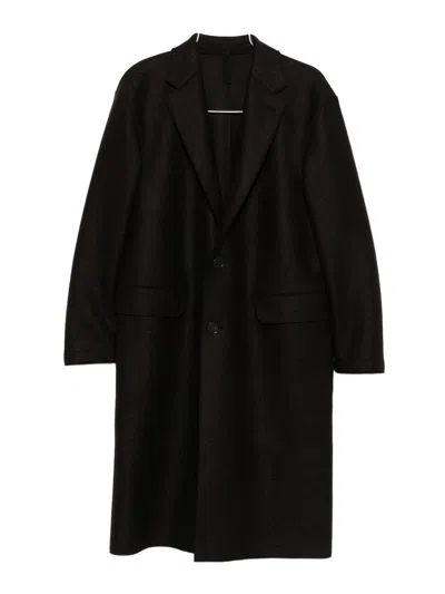 Harris Wharf London Tailored Long Coat With Classic Lapel In Brown