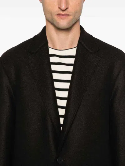 Harris Wharf London Tailored Long Coat With Classic Lapel In Brown