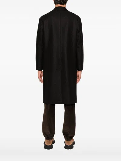 Harris Wharf London Tailored Long Coat With Classic Lapel In Brown