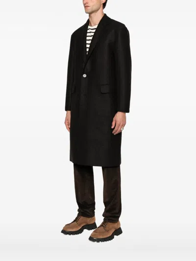 Harris Wharf London Tailored Long Coat With Classic Lapel In Brown