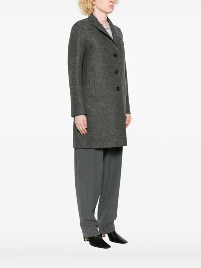 Harris Wharf London Tailored Mid-length Grey Wool Coat In Gray