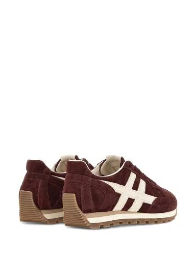 Hogan Mother Stretch Denim The Rambler Zip Heel Jeans In Burgundy