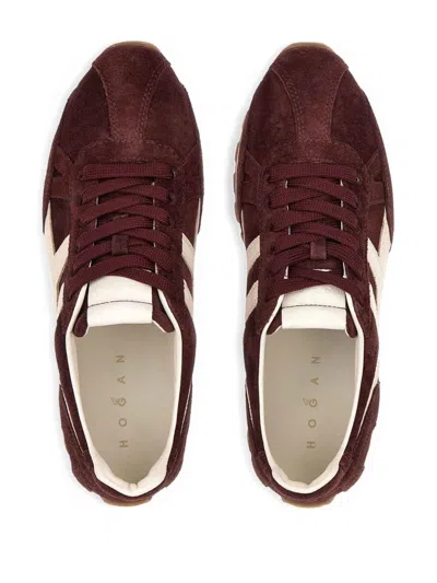 Hogan Mother Stretch Denim The Rambler Zip Heel Jeans In Burgundy